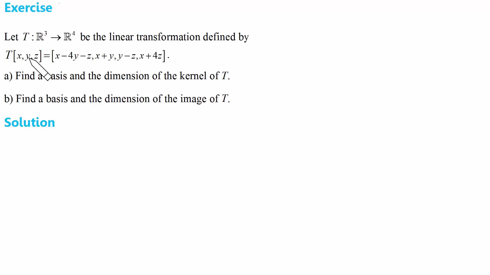 Define nullity and its relationship to the dimension of the kernel